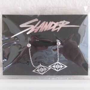 Slander Band Womens Silver Earrings - New in Bag
